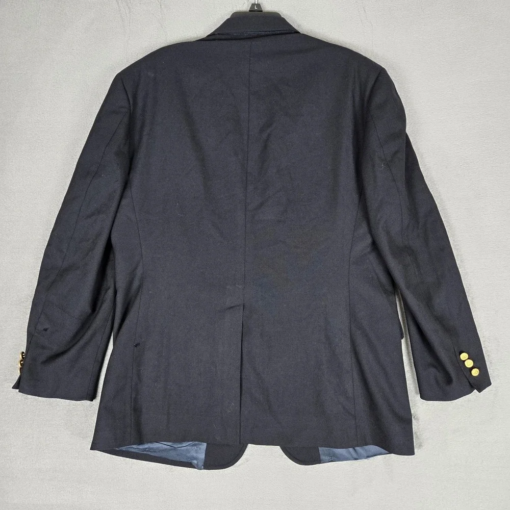 VTG Brooks Brothers Blazer Mens 43R Brooksease Gold Button Wool Coat USA *READ